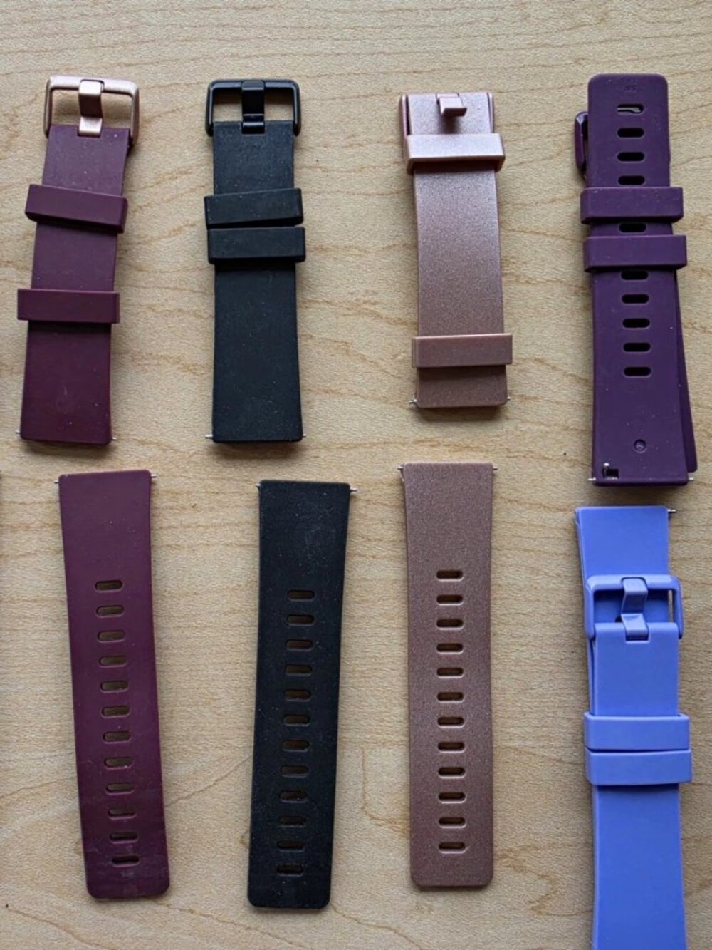 Fitbit Versa Watch Band Lot (8), Silicone 22mm Multicolor Two-Piece Bands
